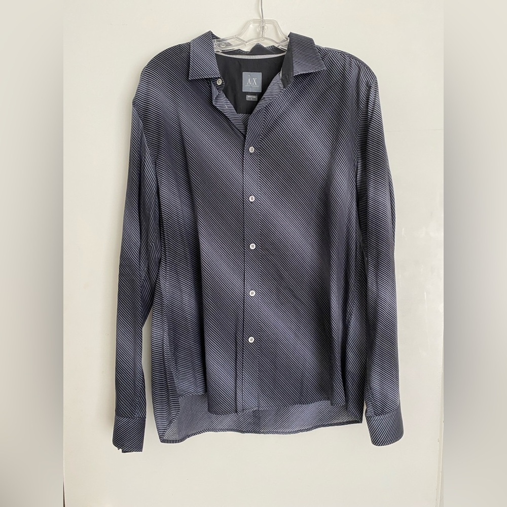 Armani Exchange Grey Striped Shirt